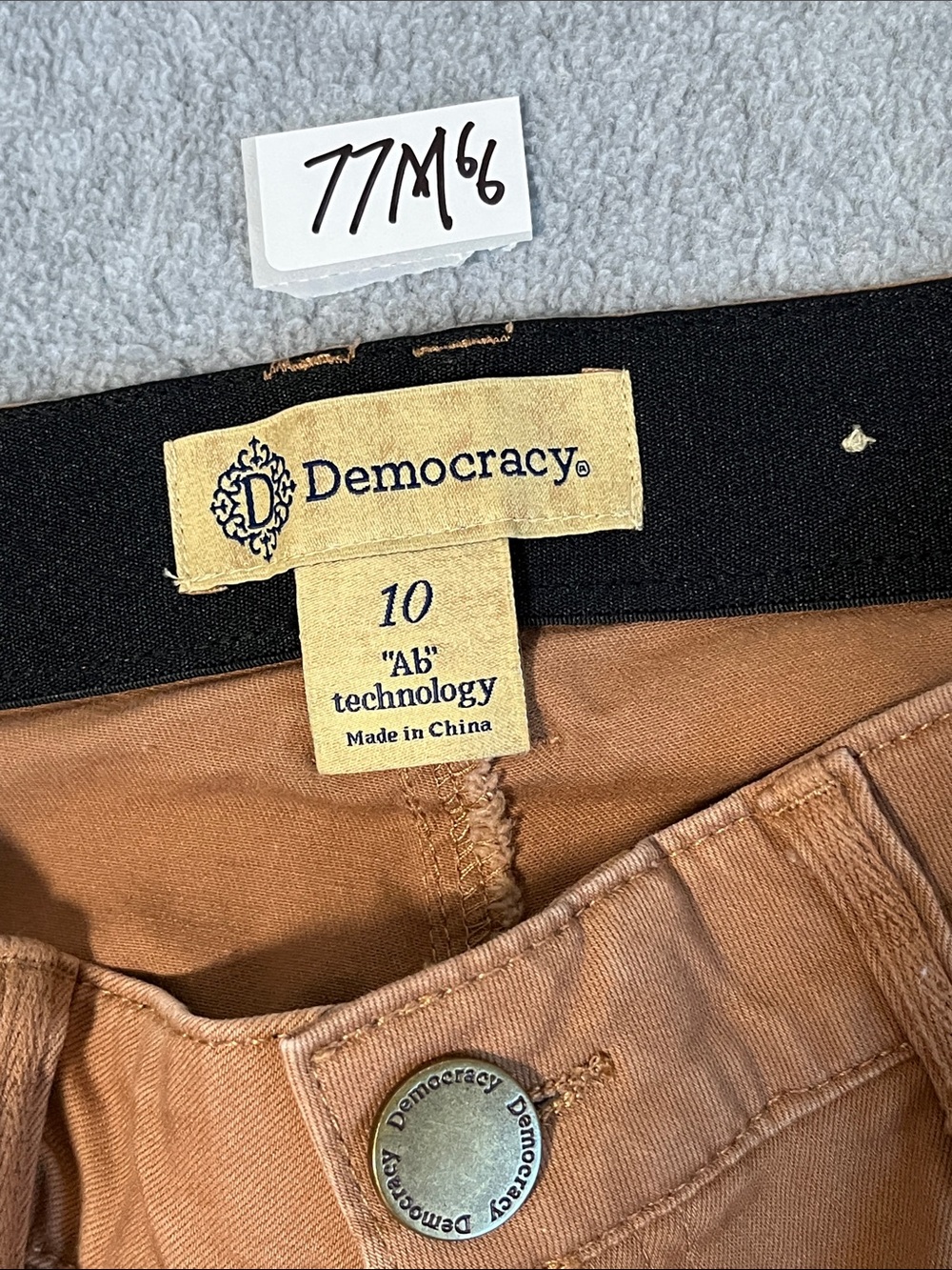 Democracy Brown Chino Pants Womens 10 Ab Solution Stretch Slimming - Picture 3 of 9